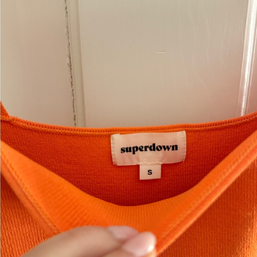 Revolve Superdown Vibrant Orange Asymmetrical Dre… - image 4